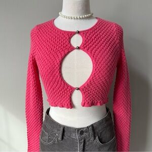 Urban Outfitters Cut-Out Knit Sweater with Buttons